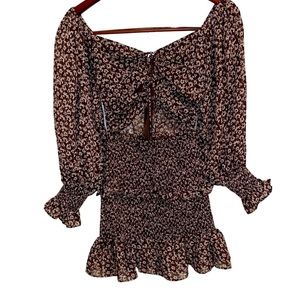 SKY to Moon Halcyon Day Floral Cut Out Dress